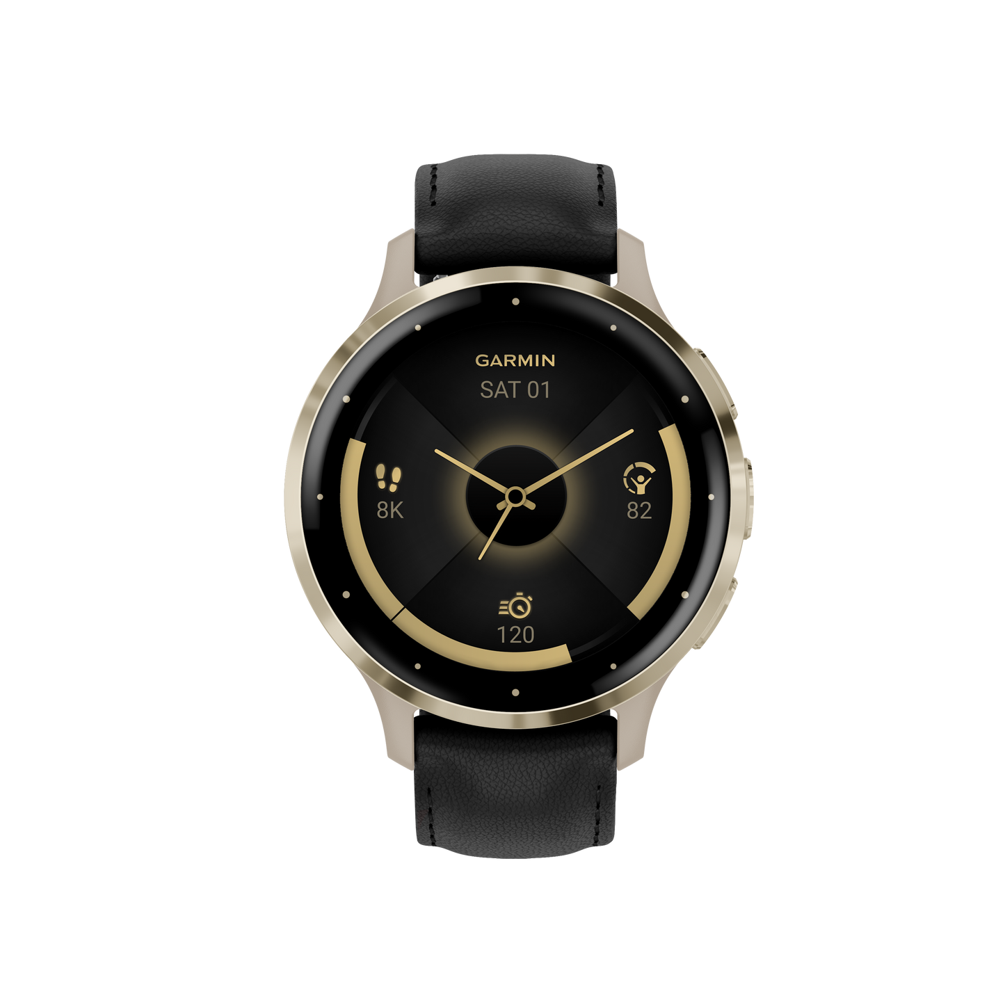 Venu® 3S, Soft Gold Stainless Steel Bezel with French Gray Case and Silicone Band